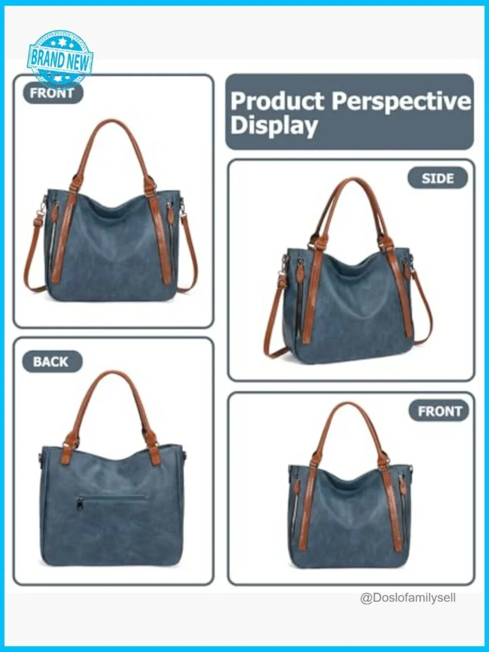 Large Vintage Hobo Shoulder Bag Slouchy Vegan Leather Tote Satchel Purse